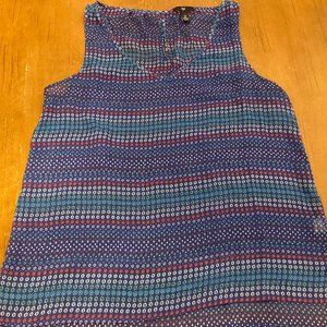 Gap Purple w/multi colored geometric shapes Sheer Nylon Tank Top - Women's SZ L